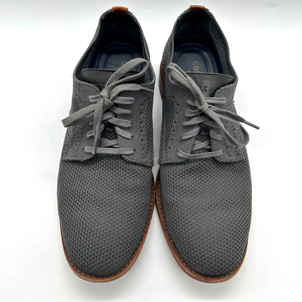 Cole Haan Grand 360 Mens 9M Gray Knit Oxford Dress Shoes Comfort Lightweight‎